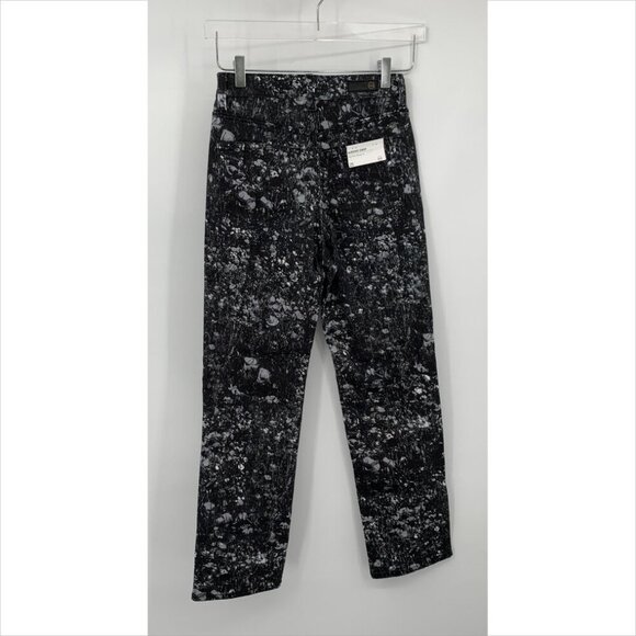 AG Adriano Goldschmied Alexxis Cropped jeans black floral straight leg new 25 - Picture 5 of 7